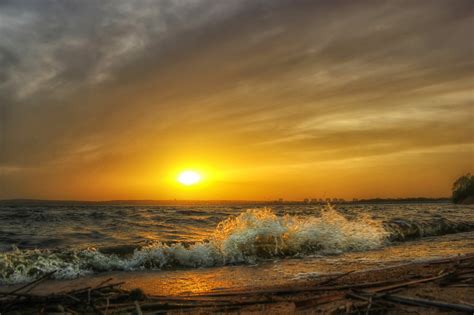 coast, Waves, Sunrise, And, Sunset, Sky, Sun, Nature, Sea, Ocean, Beach Wallpapers HD / Desktop ...