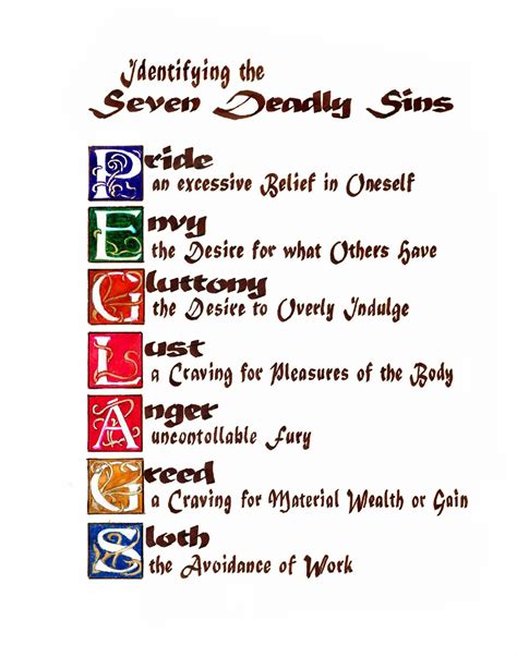 7 deadly sins meanings