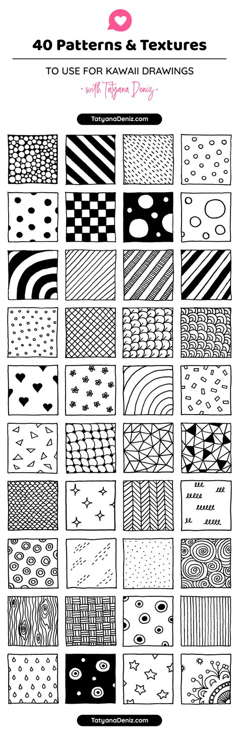 40 Textures and Patterns for Kawaii Drawings - Week 9