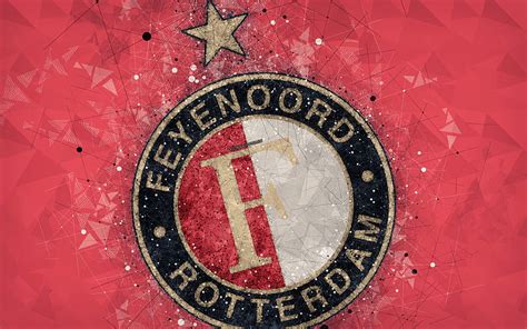 Feyenoord Rotterdam logo, geometric art, Dutch football club, red ...