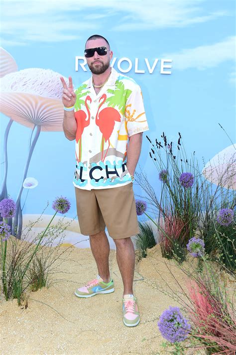 Travis Kelce Gets Colorful in Nike Sneakers at Revolve Festival 2023 ...