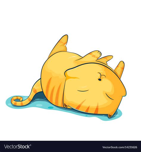 Orange cat cute cartoon sleep Royalty Free Vector Image