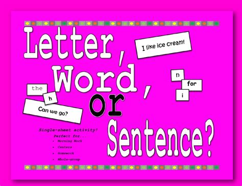 Letter Word or Sentence