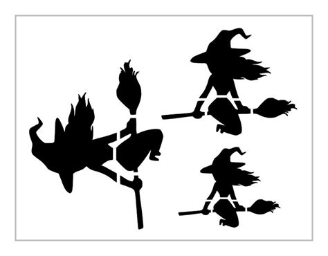 Witch on A Broom Stencil 3 Sizes Halloween Cookie 8.5 X - Etsy