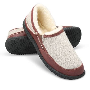 The Men's Indoor/Outdoor Wool Lined Slippers - Hammacher Schlemmer