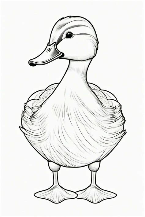 Photo drawing of a duck for kids coloring page 27999508 Stock Photo at ...