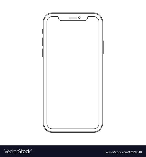 Outline line drawing modern smartphone elegant Vector Image