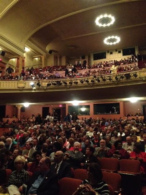 Audience members filing into the Byham theatre in Pittsburgh to see ...