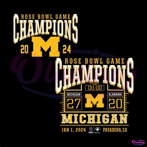 Michigan Wolverines Rose Bowl Game Champions SVG » Oladino