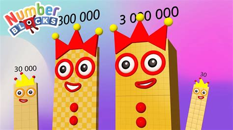 Numberblocks Comparison 3 30 300 3000 30000 to 3 Million Numberblocks ...