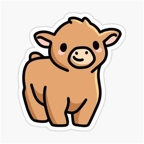 "Brown Cow" Sticker for Sale by littlemandyart | Redbubble