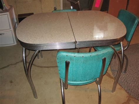 Retro 1950s Formica Kitchen table Chairs x leaf Good Condition Antique Metal | Antique metal ...