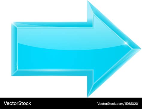 Blue arrow right Royalty Free Vector Image - VectorStock