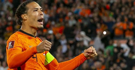 Virgil van Dijk celebrates after Netherlands score against Gibraltar ...