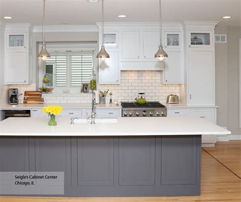 White Kitchen Cabinets With Light Grey Island | www.resnooze.com