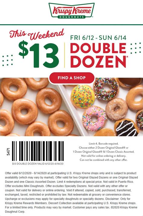 Double dozen for $13 at Krispy Kreme doughnuts #krispykreme | The Coupons App®