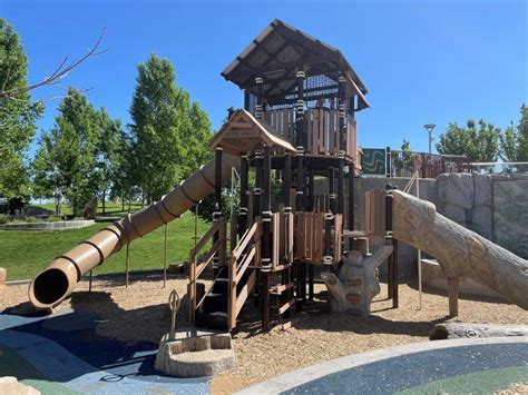 Centennial Center Park Playground and Splash Pad | Slides and Sunshine