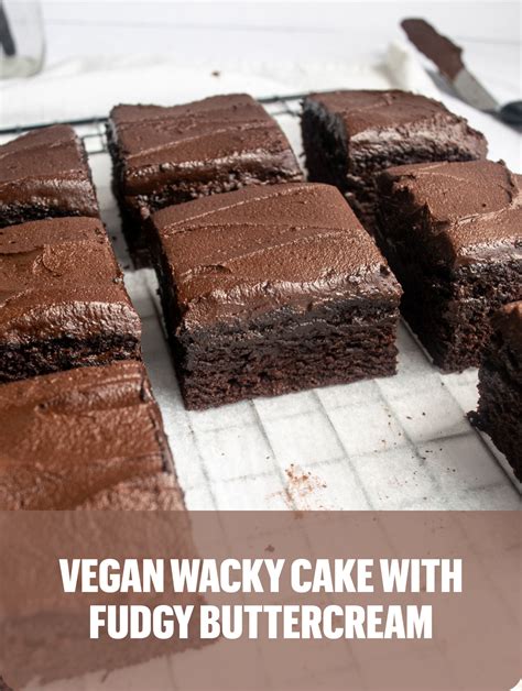 Vegan Wacky Cake with Fudgy Buttercream | Dairy free recipes dessert, Easy vegan dessert, Wacky cake