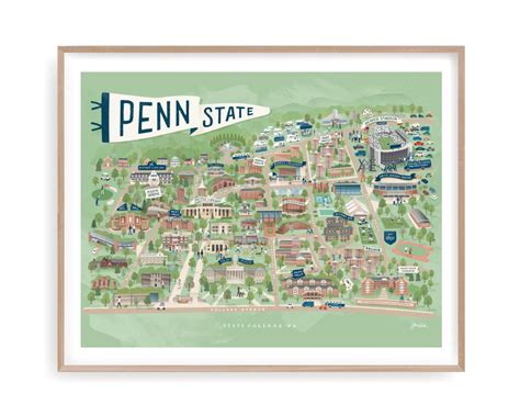 Penn State illustrated map print – JWickDesign