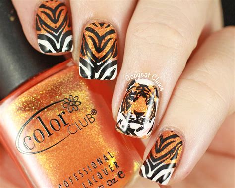 Copycat Claws: Sunday Stamping - Tiger Nails