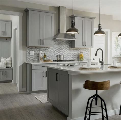 Agreeable Gray Cabinets in Kitchen