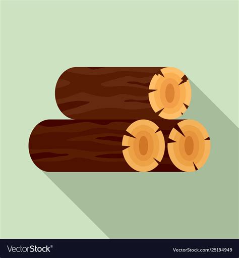 Wood stack icon flat style Royalty Free Vector Image