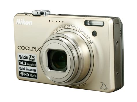 Nikon COOLPIX S6000 Champagne Silver 14.2 MP 28mm Wide Angle Digital ...