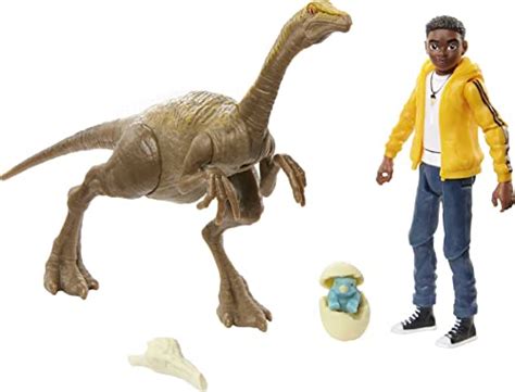 Mattel Jurassic World Toys Camp Cretaceous Darius and Gallimimus Human and Dino Pack with 2 ...