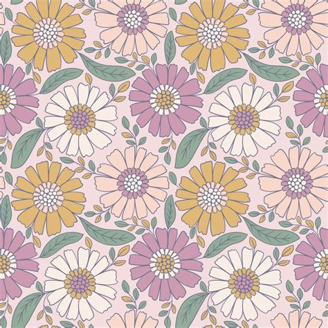 Vintage Daisies Wallpaper