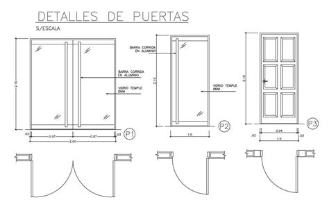 2000x2100mm double door plan is given in this AutoCAD drawing model ...