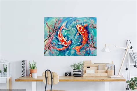 Koi Fish Painting Print Colorful Large Scale Fish Decor Fish - Etsy