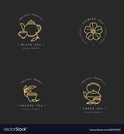 Set design golden templates logo Royalty Free Vector Image