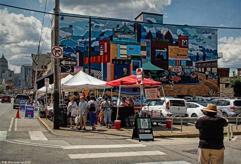 Street Stands in the Strip District in downtown Pittsburgh Pennsylvania ...