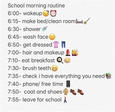 School Morning routine | School morning routine, School routine for ...