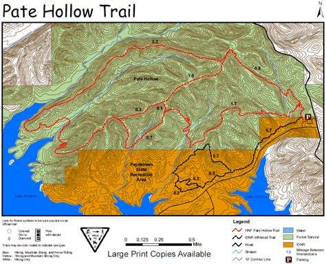 Map of Pate Hollow Trail in Hoosier National Forest in Indiana