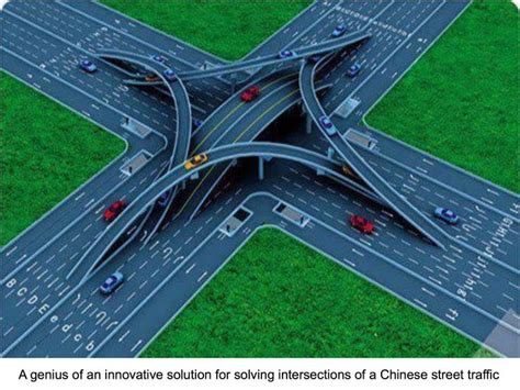 A genius of an innovative solution for solving intersections of a Chinese street traffic ...