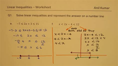 Solving Linear Inequalities Worksheet – Englishworksheet.my.id