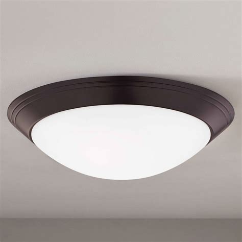 Bronze Flush Mount Ceiling Light 14-Inch Wide | 1014-30/W | Destination Lighting