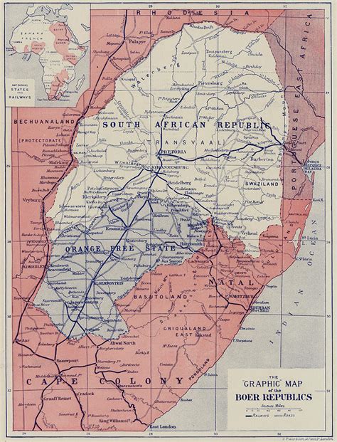 Map of the Boer Republics Drawing by English School - Pixels