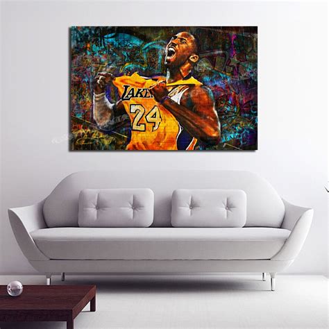 Kobe Bryant Graffiti Wall legend 24 Forever 36x24 Ready to Hang Canvas ...