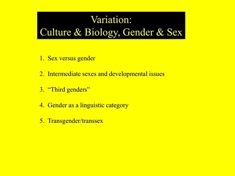 PPT - Variation: Culture & Biology, Gender & Sex PowerPoint Presentation - ID:327671