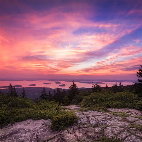 Cadillac Mountain Sunrise, from the highest peak in Maine's Acadia National Park by Mike Taylor ...