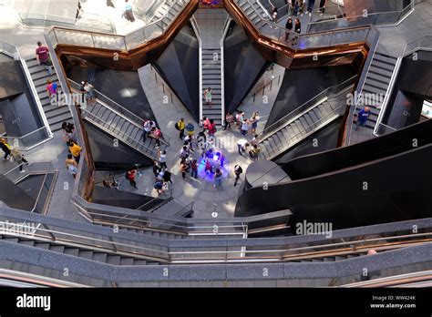 Inside The Vessel in Hudson Yards in New York City looking down Stock ...