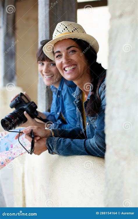 Image Two Young Happy Women Friends Stock Photo - Image of outdoors ...