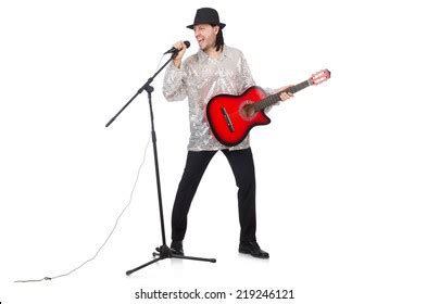 Man Playing Guitar Singing Isolated On Stock Photo 219246121 | Shutterstock