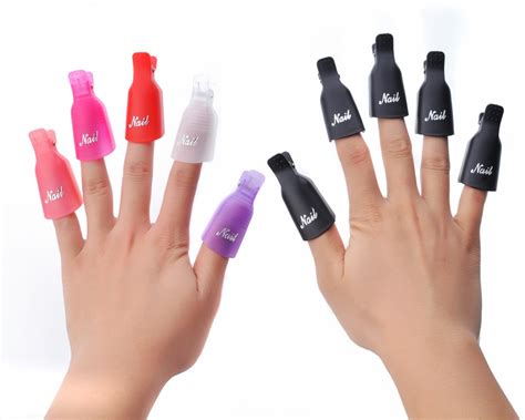 10pcs gel nail polish remover Plastic cleaner nail Soak Off Cap Clip remove gel nail polish at ...