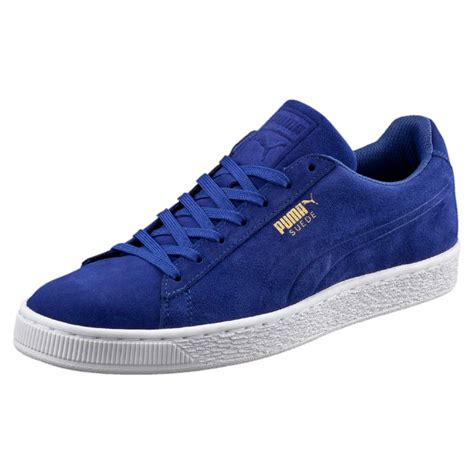 Puma Suede Classic Mens Blue Suede Low Top Lace Up Sneakers Shoes ...