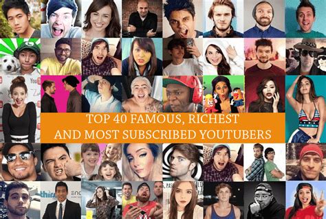 Top 40 Famous, Richest & Most Subscribed YouTubers