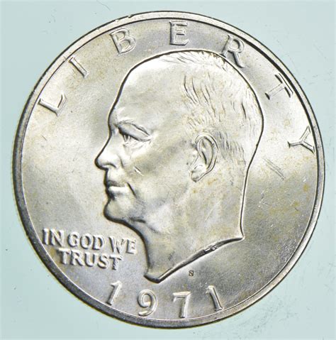 Silver - SPECIALLY MINTED - S Mint Mark - 1971-S - 40% Eisenhower Silver Dollar - RARE ...