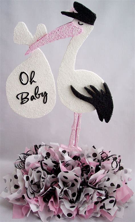 stork baby shower decorations | Stork baby centerpiece Stork Baby ...